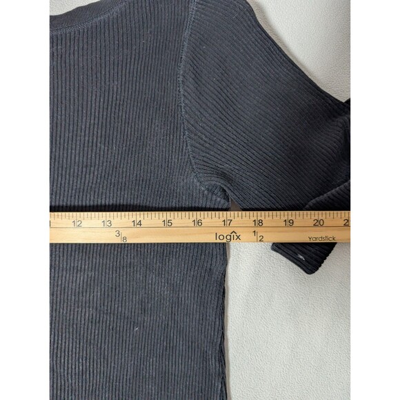 Lauren Ralph Lauren Maxi Dress Ribbed Knit Black Sz S Teacher Work Minimalist - Picture 6 of 6